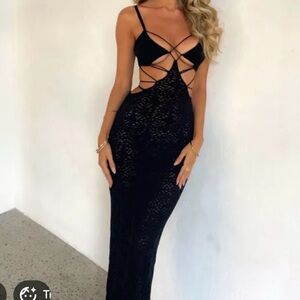 Outcast Elegant Black Strappy Dress